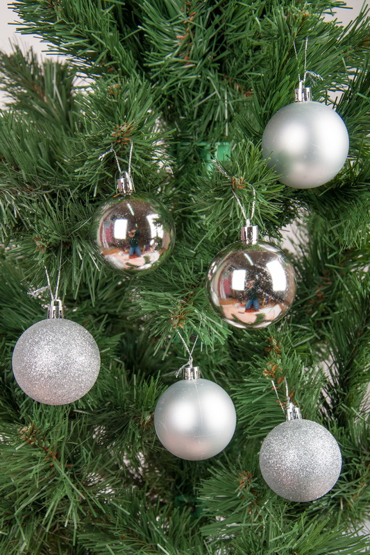 Набір новорічних іграшок в тубусі 6 шт "Silver"